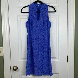 Lilly Pulitzer periwinkle blue lace sleeveless dress sz 0